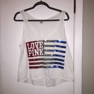 Victoria Secret PINK American Flag Sequin Tank